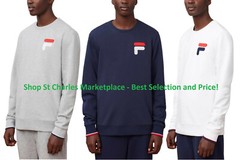 Fila Men’s French Terry Crew Neck Sweatshirt – Choose SIZE & COLOR, NWT