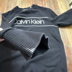 Calvin Klein Black & White Logo Pullover Sweatshirt Small Mens Comfy Cozy