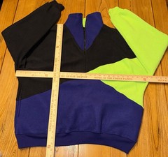 VTG Street Closed Fleece Colorblock 1/4 Zip Pullover Size XL