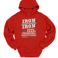 Iron Sharpens Iron Hooded Sweatshirt Hoodie Christian Catholic God Jesus