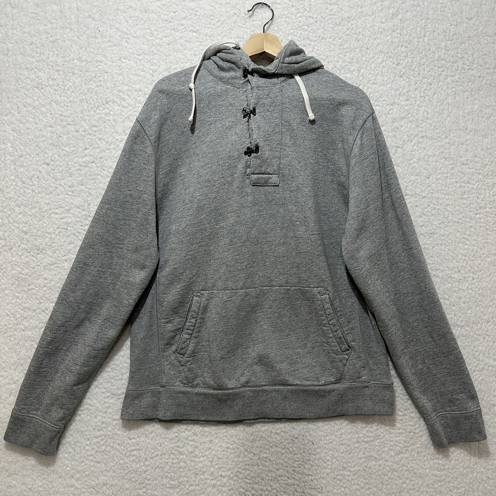 J.Crew Outerwear Fleece Hoodie Gray Deck Hook Heavyweight Sweater Size Large