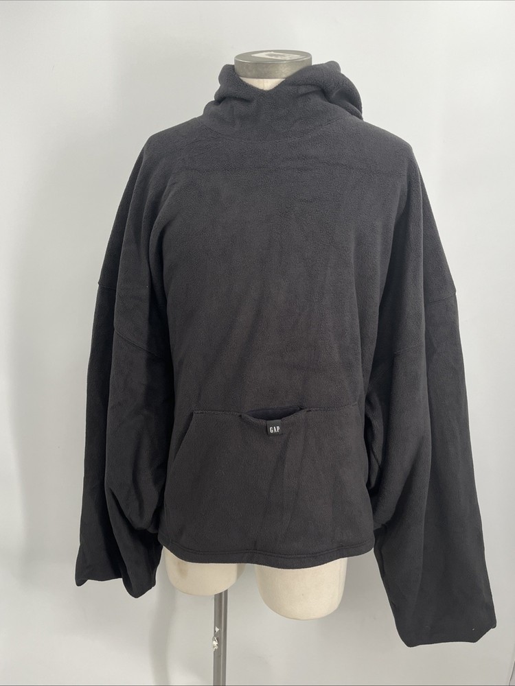 Yeezy Gap Men’s Black Polar Fleece Padded Hoodie Engineered by Balenciaga Dove L