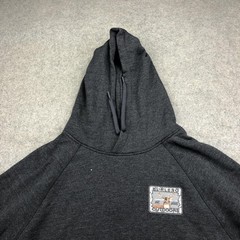 Burlebo Hoodie Mens Large Gray Pullover Fleece Sweatshirt Graphic Deer Outdoors