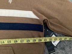 US Polo Assn Striped Brown Pullover Hoodie Fleece Men’s Size S Cotton Blend NEW