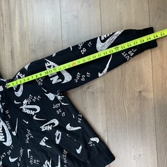 Nike Sportswear Club Hoodie Drawn Logo All Over Print Men’s Large Black/White