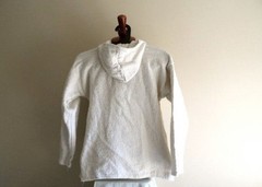 Natural Solid BAJA Shirt Woven Mexican Hoodie Surfer Pullover S-M-L-XL-2XL