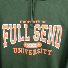 Full Send University Hoodie Mens Medium Green Collegiate Collection Pullover USA