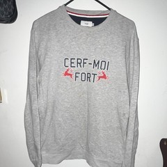 Jules Men’s Gray Graphic Print Crew Neck Pullover Sweatshirt Long Sleeve M