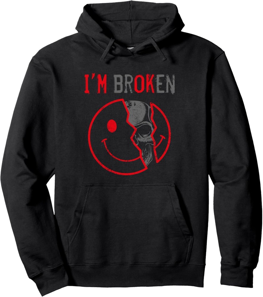I’m Ok I’m Broken Invisible Illness I Am Ok Broken Pullover Hoodie