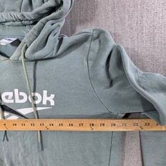 Reebok Hoodie Mens Medium Green Yellow Colorblock Classic Logo Pullover