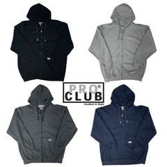 Pro Club Men’s Heavyweight Full Zip Fleece Hoodie