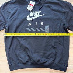 NEW Nike Air Mens Sportswear Hoodie Black White Sweatshirt Size L HJ0273-010