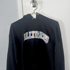 Alltimers Skateboards – Hooded Sweatshirt with Camo Logo Graphic