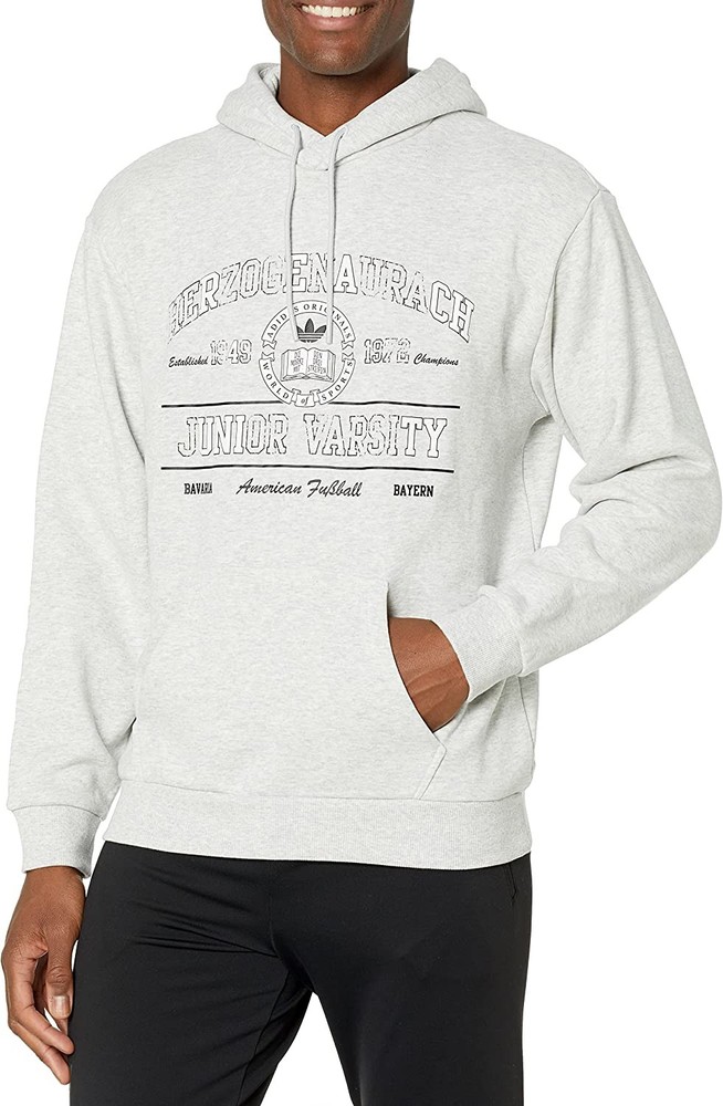 Adidas Originals Men’s College Hoodie, Light Grey Heather, Medium