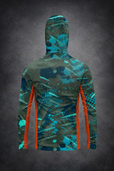 Men Long Sleeve Fishing Hoodie Mask Anti-UV Sun Protection Clothes Fish Shirt