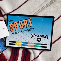 VTG Spaulding Sport Mens Large Baseball Sweatshirt Pinstripe Jersey Full Zip