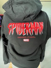 Marvel Universal Studios Spider-Man Embroidered Black Hoodie Adult S Exc. Condit