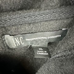 INC International Concepts Hoodie Mens XL Black White Stretch Sports Gym NWT $75