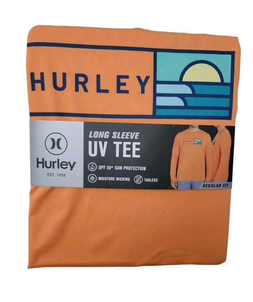 Hurley Men’s Sunny Side Hybrid Stretch Tagless UV T-Shirt Small Nectarine