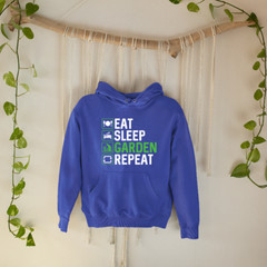 Eat Sleep Garden Repeat Hoodie Home Gardener Plants Trees Nurseries Novelty