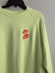 Nike L World Tour Sweatshirt Triple Swoosh Green Logo French Terry Streetwear