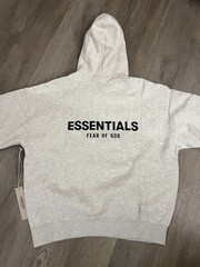 NEW Fear of God Essentials Light Oatmeal White Hoodie Size Large Authentic✅