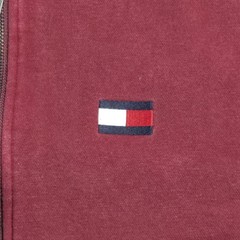 Tommy Hilfiger Men’s Size Medium Full Zip Hoodie Burgundy Red Long Sleeve Logo