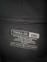 Troll Clothing Haggler Hoodie Dirty Hands Clean Money Mens 2XL *See description