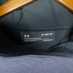 Under Armour ColdGear Hoodie Mens Medium Black Loose Fit Big Logo Pullover