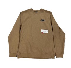 NEW Hurley Good Times Sunshine Slub Crew Neck Pullover Sweatshirt Brown Mens