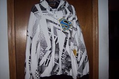 DC Superman Zipper Hoodie White Black VHTF NWT Small – Medium