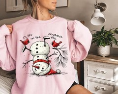 Snowman Sweatshirt Christmas Holiday Winter Festive Apparel