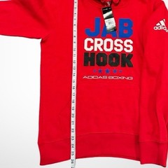 adidas Boxing Jab Cross Hook Red Hoodie Sweatshirt Men Size Small