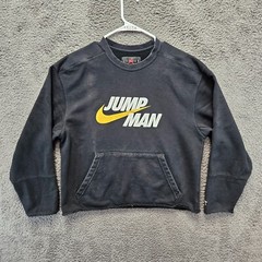Nike Air Jordan Jumpman Sweatshirt Mens Medium Black Crewneck Pullover