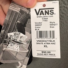 Vans Atiba Jefferson Hoodie Mens XL Black White Logo Full Zip Sweatshirt Hooded