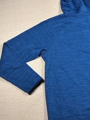 DSG Polarized 1/2 Zip Fleece Hooded Sweatshirt Men Large Heathered Blue Athletic