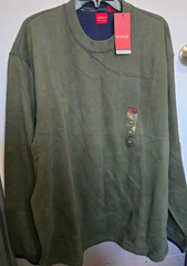 Arrow Mens XXL green Sueded Fleece LS Crew Neck Pullover Sweatshirt Sweater B200