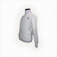 4G SELLER X Champion Reverse Weave GFYS White Crew Sweatshirt Go Fuc* Yourself