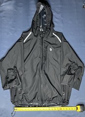 Baleaf Men 100% Polyester Long Sleeve Zip Up Hoodie Black Size 3XL Made In China
