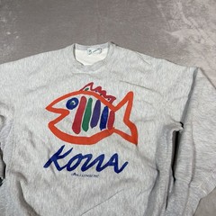 VTG SGT Leisure Sweatshirt Adult Medium Gray Kona Fish Crew Neck Pullover