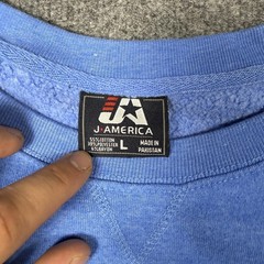 J America Sweatshirt Mens Large Blue Crewneck Pullover Fire Goodell Barstool