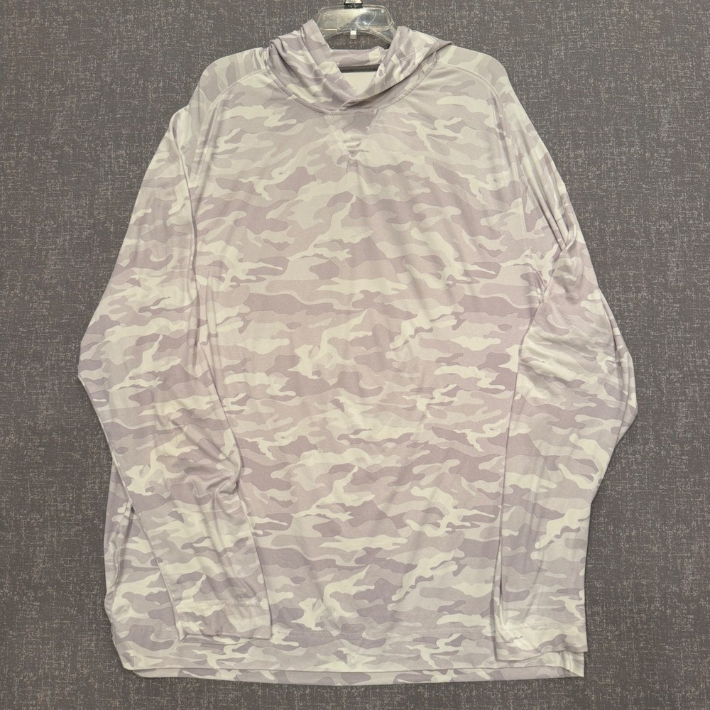 Johnnie-O Titan Hoodie Mens XXL White Camo UPF 50 Sun Protection Lightweight
