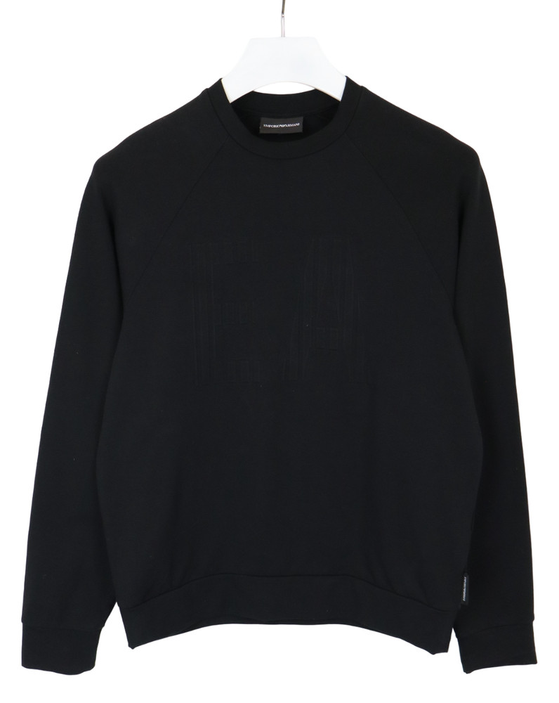 EMPORIO ARMANI Sweatshirt Men’s SMALL Pullover Crew Neck Embossed Logo
