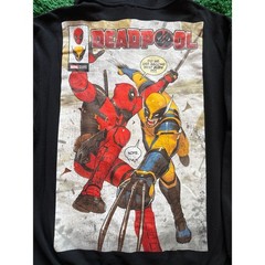 Marvel Studios Deadpool Wolverine Graphic Hoodie Black Mens XL Comic Back Print