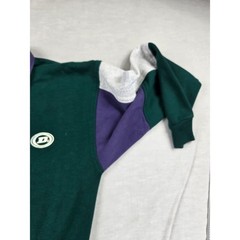 Dunlop Vintage 90s Mens Colorblock Quarter Zip Sweatshirt Green Purple Medium
