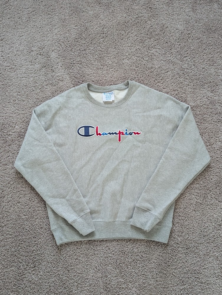 Champion Reverse Weave Sweatshirt Mens Medium Multicolor Script Logo Pullover
