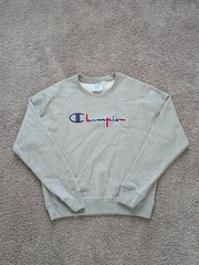 Champion Reverse Weave Sweatshirt Mens Medium Multicolor Script Logo Pullover