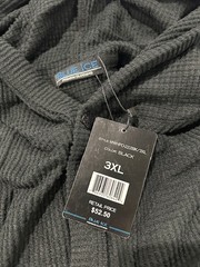 BLUE ICE PREMIUM CLOTHING BLUE ICE MEN’S WAFFLE KNIT HENLEY PULLOVER – BLACK