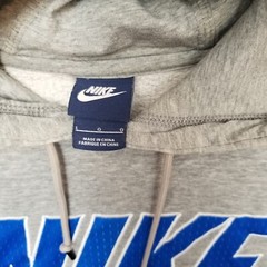 Nike Spellout Y2kHoodie Mens Lg Gray Blue Pullover Sweatshirt Blue Label