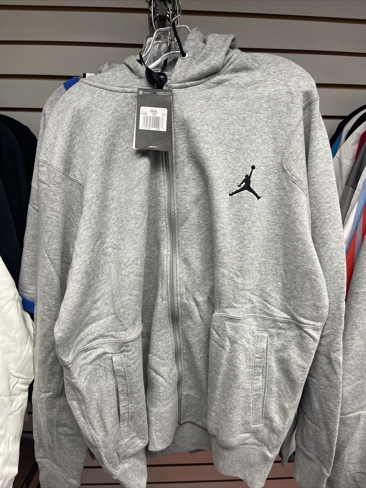 Men’s Nike Air Jordan Flight Fleece Pullover Hoodie – Grey – 2XL – New 2014